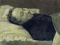 Portrait of Alexander Pushkin on his deathbed von Alexander Alexeyevich Koslov