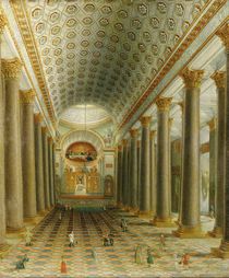 Interior view of the Kazan Cathedral in St. Petersburg by Russian School