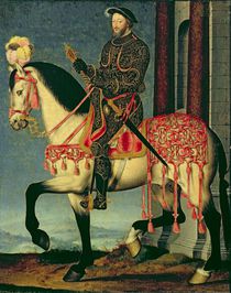 Equestrian portrait of Francis I of France by Francois Clouet