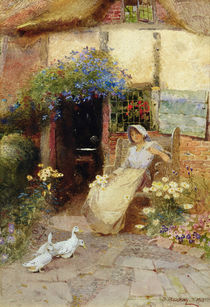 At the Cottage Door, 1913 by Thomas Mackay