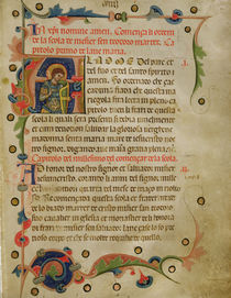 Historiated initial 'A' showing St. Theodore by Italian School