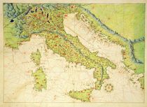 Italy, from an Atlas of the World in 33 Maps von Battista Agnese