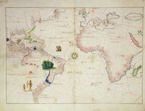 The New World, from an Atlas of the World in 33 Maps by Battista Agnese