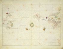 The Pacific Ocean, from an Atlas of the World in 33 Maps by Battista Agnese