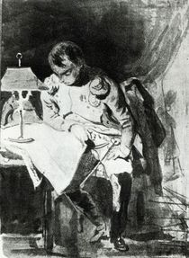 Napoleon studying his maps by lamplight by Jean Auguste Dominique Ingres