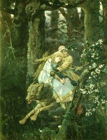 Ivan Tsarevich riding the Grey Wolf von Victor Mikhailovich Vasnetsov