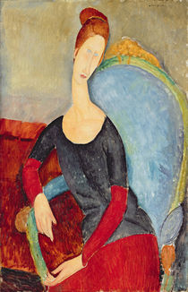Mme Hebuterne in a Blue Chair von Amedeo Modigliani