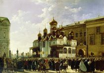 Easter procession at the Maria Annunciation Cathedral in Moscow by Karl-Fridrikh Petrovich Bodri