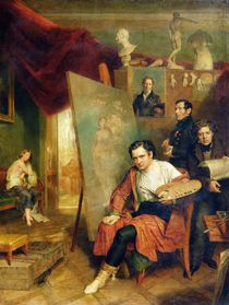 In the studio of the painter by Wilhelm August Golicke