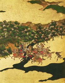 Battle of Hogen in 1156, Momoyama Period von Japanese School