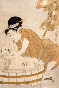The Bath, Edo period by Kitagawa Utamaro