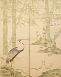 Bamboo and Crane, Edo Period von Japanese School