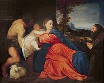 Virgin and Infant with Saint John the Baptist and Donor von Titian