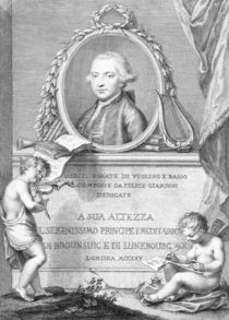 Sheet Music Cover with a portrait of Felice Giardini von Giovanni Battista Cipriani