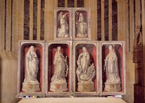View of the panels of the closed altarpiece by Rogier van der Weyden