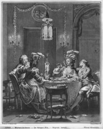 The Gourmet Supper, engraved by Isidore Stanislas Helman 1781 von Jean Michel the Younger Moreau