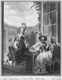 The whist party, engraved by Jean Dambrun 1783 by Jean Michel the Younger Moreau