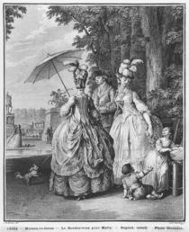 The rendezvous for Marly, engraved by Carl Guttenberg c.1777 von Jean Michel the Younger Moreau