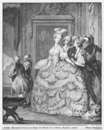 The lady at the Palais de la Reine von Jean Michel the Younger Moreau