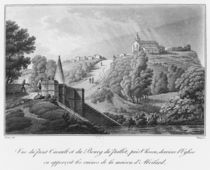 View of the Cacault bridge and the village of Pallet von Claude Thienon