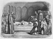 Death of Abelard, illustration from 'Lettres d'Heloise et d'Abelard' von Jean Francois Gigoux