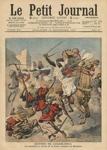 Near Casablanca, the goumiers charging at the Moroccans by French School