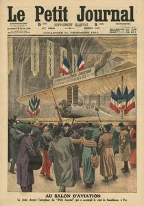 At the Aircraft Salon, illustration from 'Le Petit Journal' by French School
