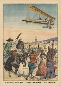 The 'Petit Journal' airplane flying over Morocco by French School