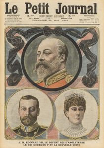 Death of King Edward VII, King George V and Queen Mary by French School