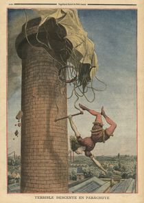 Dreadful parachute drop, Viola Spencer by French School