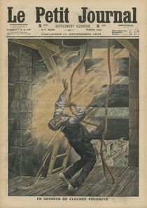 A bell ringer struck by lightning by French School