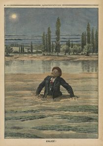 Stuck in quicksand, illustration from 'Le Petit Journal' by French School