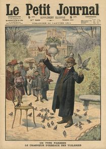 A Parisian type, the bird charmer of the Tuileries by French School