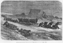 Pulling the sledges through the pack ice by Edouard Riou
