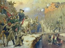 Suvorov crossing the Devil's Bridge in 1799 von Aleksei Danilovich Kivshenko