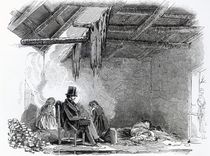 A doctor visiting a family during the Irish Famine von English School