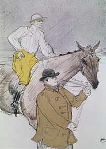 The jockey led to the start von Henri de Toulouse-Lautrec