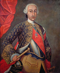 Charles III in armour and wearing the Order of the Golden Fleece by Spanish School