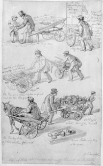 Street Traders, London, 1842 von George the Elder Scharf