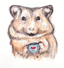 I Heart Tea Hamster by Jessica May
