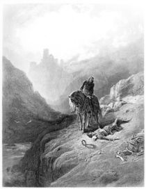 King Arthur discovers the Skeletons of the Brothers von Gustave Dore