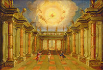 Act II, scene X: the courtyard of the King of Naxos von Giacomo Torelli