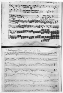 Score for Telemann's Suite for two violins by German School