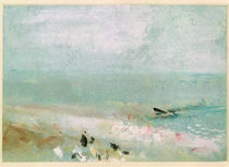 Beach with figures and a jetty. c.1830 by Joseph Mallord William Turner