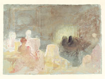 Interior at Petworth with a seated woman by Joseph Mallord William Turner