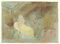 Interior at Petworth with seated figure by Joseph Mallord William Turner