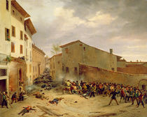 The Battle of 31st March 1849 in the Via delle Consolazioni in Brescia by Faustino Joli