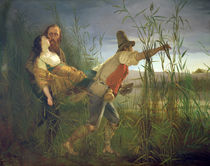 Garibaldi carrying his dying Anita through the swamps of Comacchio von Pietro Bauvier