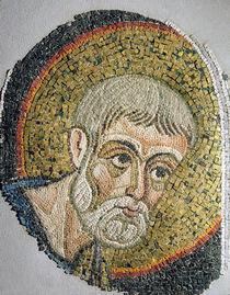 St. John the Baptist: Fragment of a mosaic from the Basilica Ursiana von Italian School