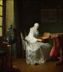 The Bird Organ or A Woman Varying Her Pleasures von Jean-Baptiste Simeon Chardin